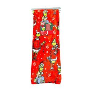 Dr. Seuss The Grinch Holiday Plush Oversized Throw Blanket Red 50x70 NWT